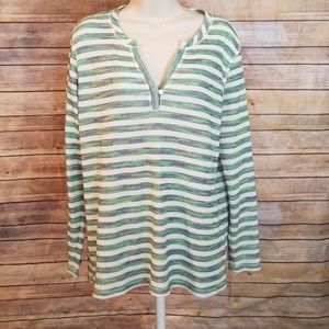 XL stripped Henley Liz Claiborne